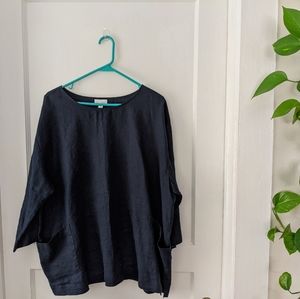 Navy linen tunic